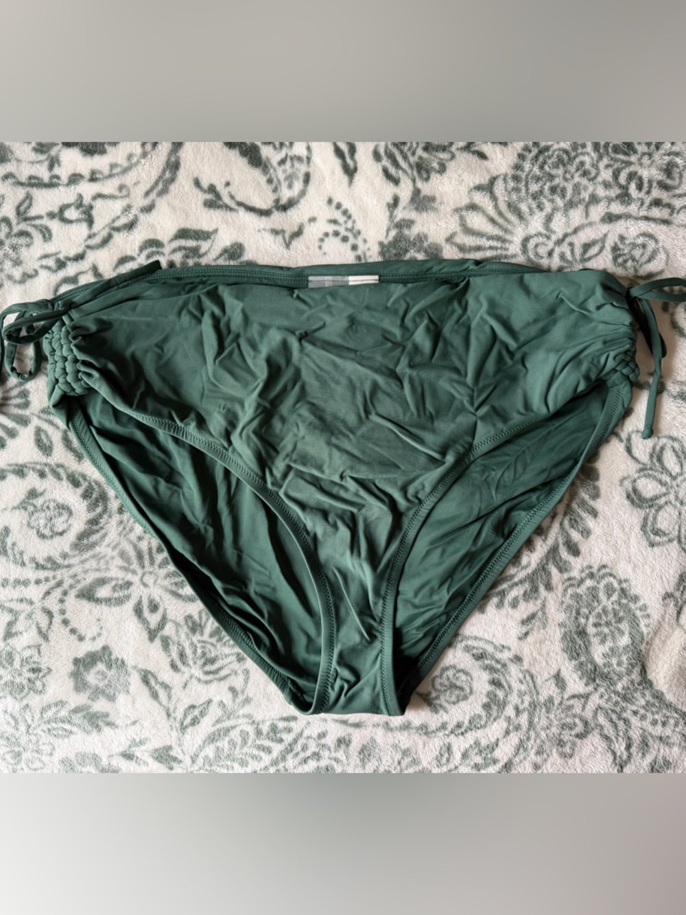 CALIA High Waist Bikini Bottoms Ruched Tie Sides